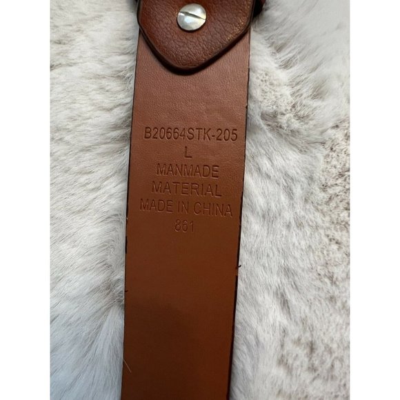 Unbranded Embossed Brown Belt Boho Brown Vegan Leather Large - Picture 2 of 5